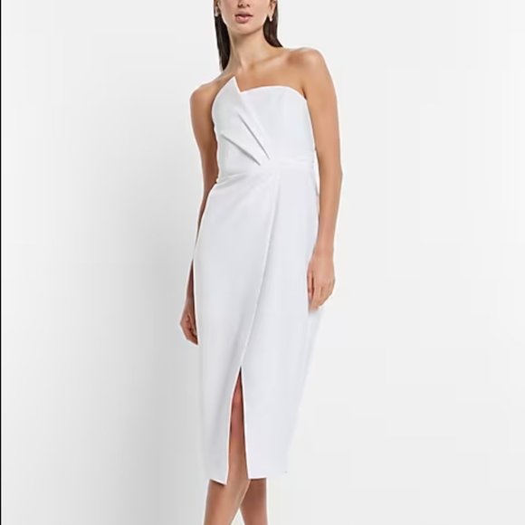 Express - Bridal Statement Bow Midi Dress - Picture 1 of 4